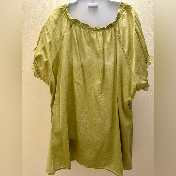 Short sleeve summer top with embroidery on the chest in size 3X / 4X - Picture 4 of 6